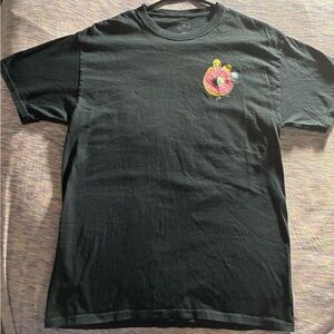 Homer Simpson Black Tee with Pink Donut Graphic